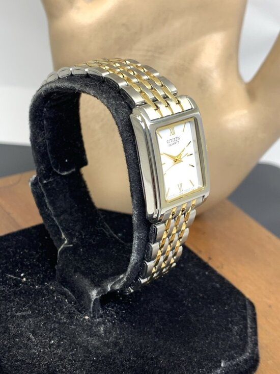 Citizen Women\'s Watch EJ5854-56A Quartz White Dial Two Tone Steel Tank Petite main image 11